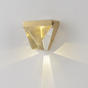 LED Красив златен аплик с кристал DIAMOND 17651W