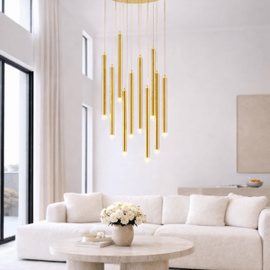 LED Полилей LUMISIA 9060-12 в злато с кръгла основа