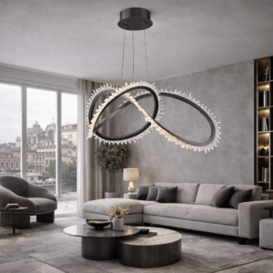 LED кристален полилей FREA 9168C в сребро