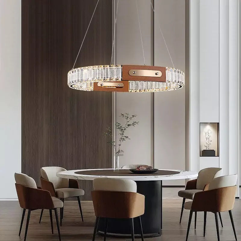LED Кристален полилей LEATHER CRYSTAL 9023P/600