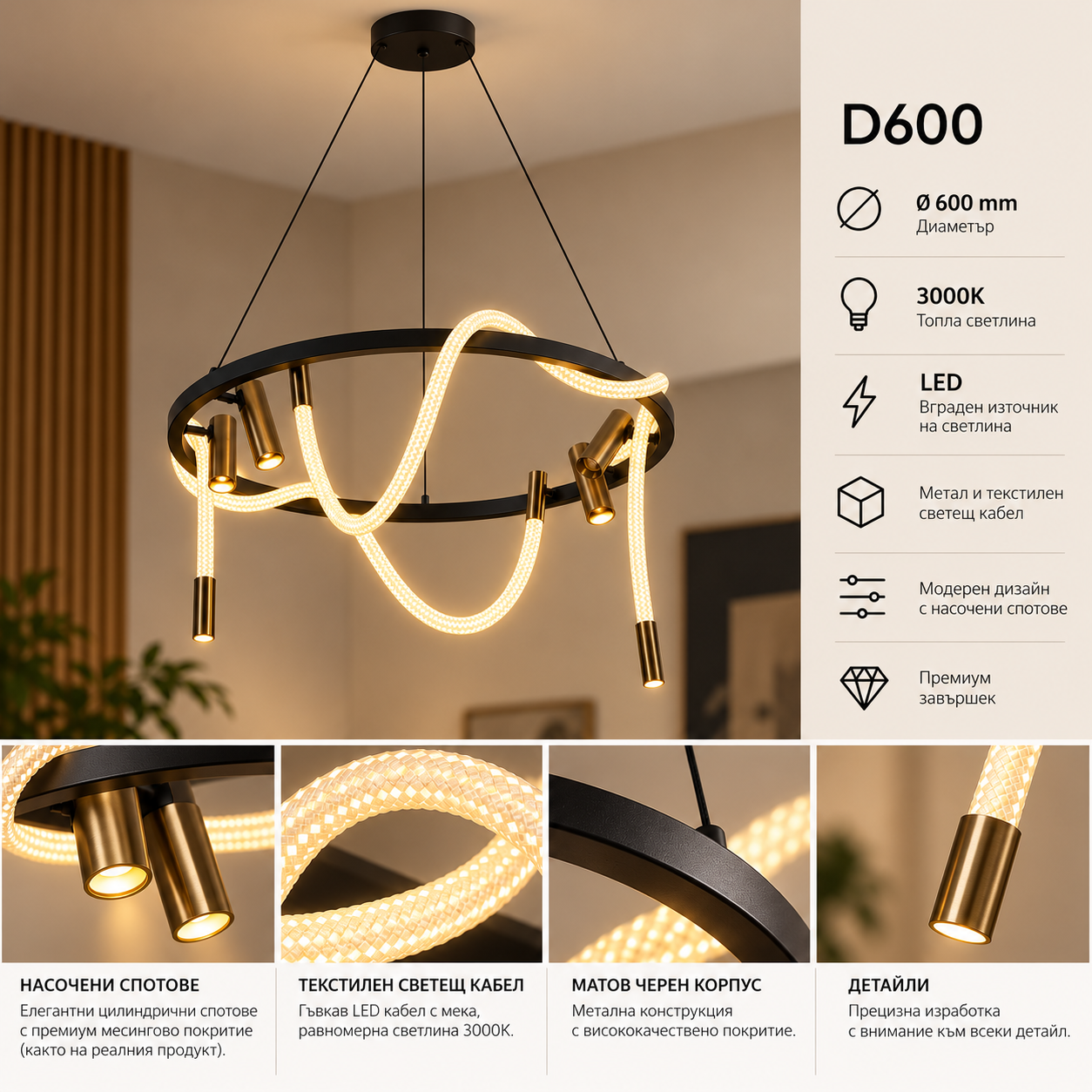 LED полилей AURA ROPE Z2143-6 - Image 3
